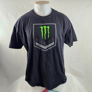 Monster Energy Graphic T Shirt Mens XL Black Streetwear Skate Logo Y2k Unleash